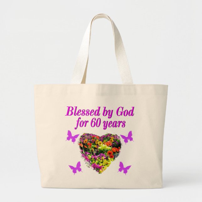 GRAND TOTE BAG JOLIE CONCEPTION FLORALE DE 60E ANNIVERSAIRE (Devant)
