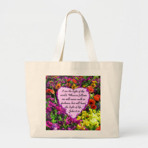GRAND TOTE BAG JOLIE FLORAL JOHN 8:12 PHOTO DESIGN