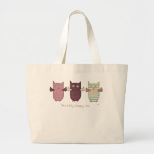 Grand Tote Bag Jolie Fourre-tout-Voici Mon Heureux Chouette Fourr
