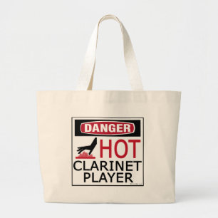 Grand Tote Bag Joueur chaud de clarinette