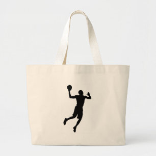 Grand Tote Bag Joueur de basket-ball Pop Art Silhouette