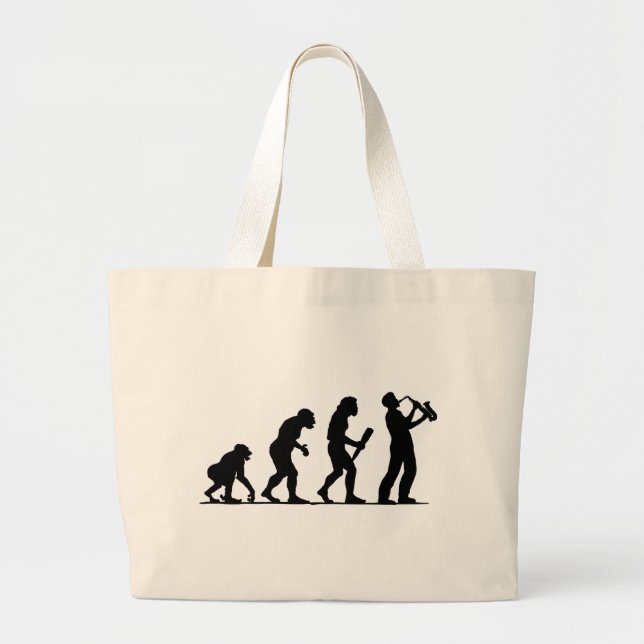Grand Tote Bag Joueur de saxophone (Devant)