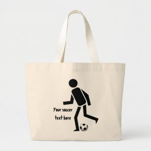 Grand Tote Bag Joueur de soccer et balle cadeau personnalisé