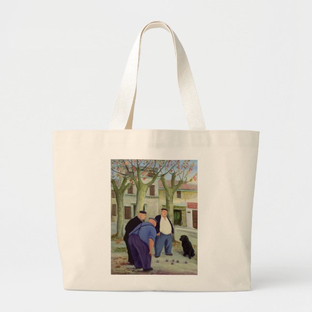 Grand Tote Bag Joueurs de Boules (Devant)
