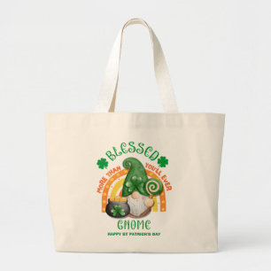 Grand Tote Bag Jour de la Saint Patrick BLESSEE Green Irish Gnome