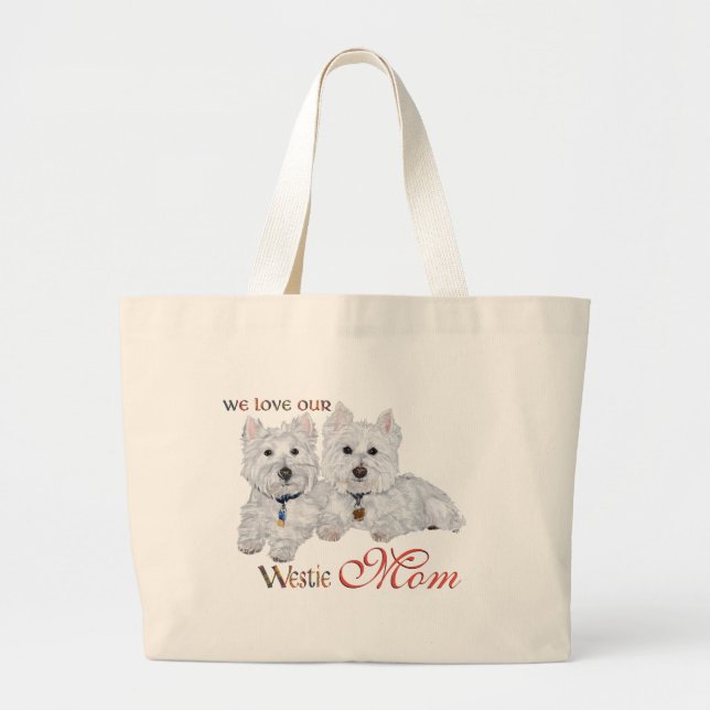 Grand Tote Bag Jour de West Highland Terriers (Devant)