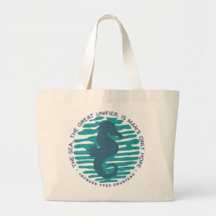 Grand Tote Bag Jour des terres, Hippocampe et Vagues, Nettoyer l'