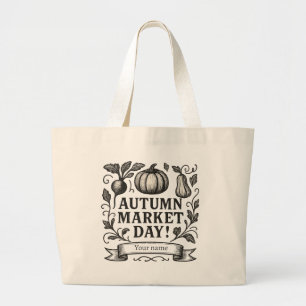 Grand Tote Bag Journée de marché automnal personnalisée !