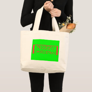 Grand Tote Bag Joy Noël Typographie Design : Un Rétro Festif