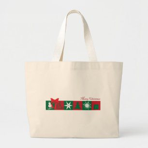 Grand Tote Bag Joyeuse illusion de Noël