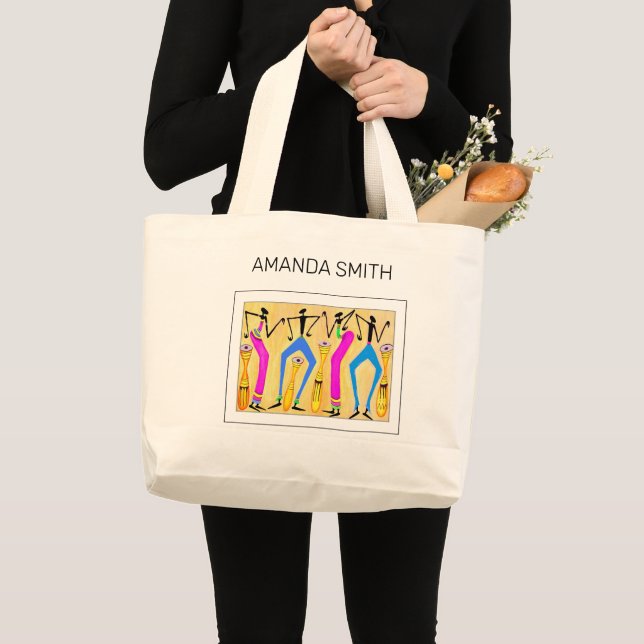 Grand Tote Bag Joyeux Anniversaire, Fête fantastique Danse (Devant (produit))