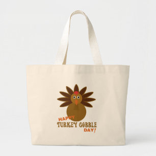 Grand Tote Bag Joyeux Jour de la grogne turque Thanksgiving