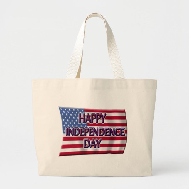 Grand Tote Bag Joyeux Jour de l'Indépendance (Devant)