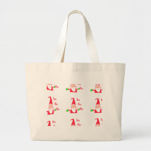 Grand Tote Bag Joyeux Noël Joyeux Noël Drôle Père Noël Hohoho