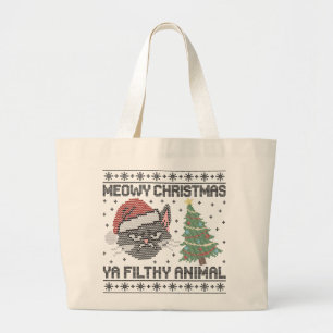 Grand Tote Bag Joyeux Noël, sale bête - Noël laid