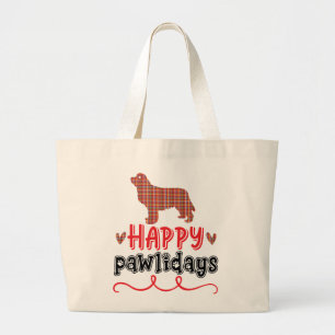 Grand Tote Bag Joyeux Pawlidays Jeu de mots amusant