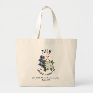 Grand Tote Bag JUILLET Mois de naissance Fleur personnalisée Chri