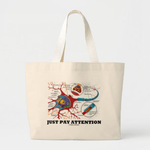 Grand Tote Bag Juste attention de salaire (neurone/synapse)