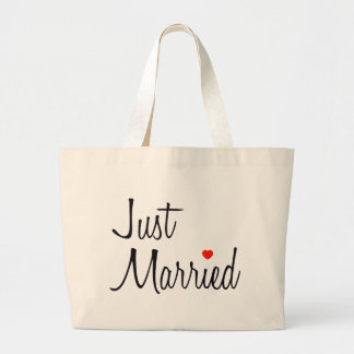 Grand Tote Bag Juste marié (manuscrit avec le coeur rouge)