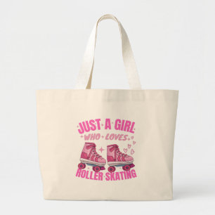 Grand Tote Bag Juste Une Fille Qui Aime Le Patin À Roulettes