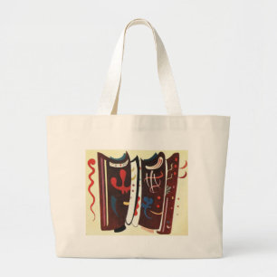 Grand Tote Bag Kandinsky Brown avec Supplément Abstrait