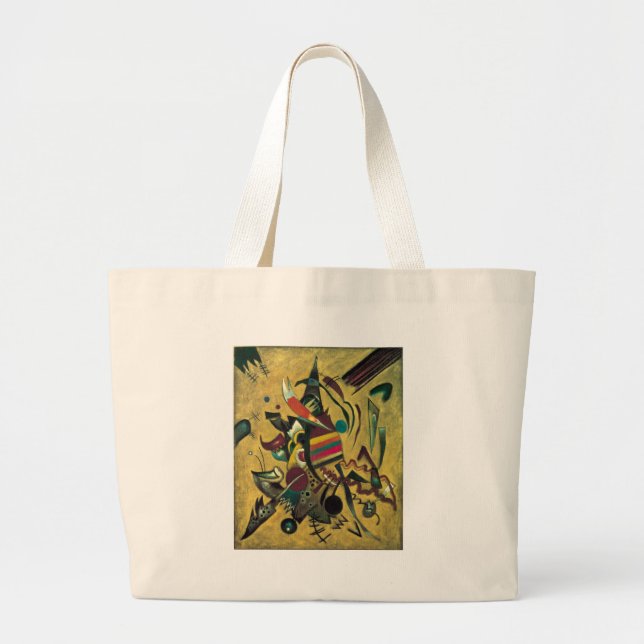 Grand Tote Bag Kandinsky Points Peinture en toile Abstraite (Devant)