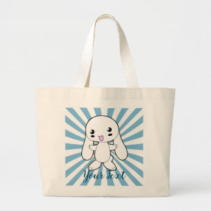 Grand Tote Bag Kawaii Bunny sur la coutume de l'accolade