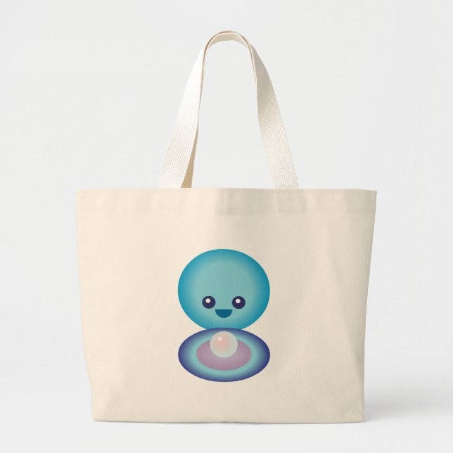 Grand Tote Bag Kawaii Happy Clam (Devant)