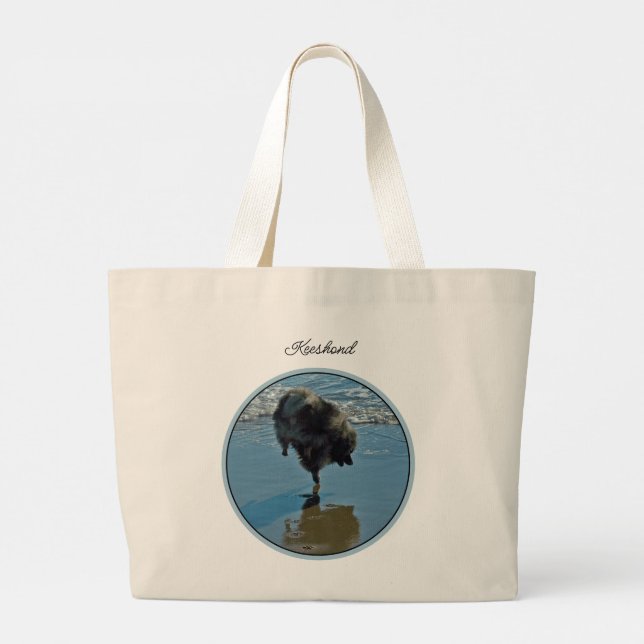 Grand Tote Bag Keeshond Ballet Photographie de mignonette Chien d (Dos)