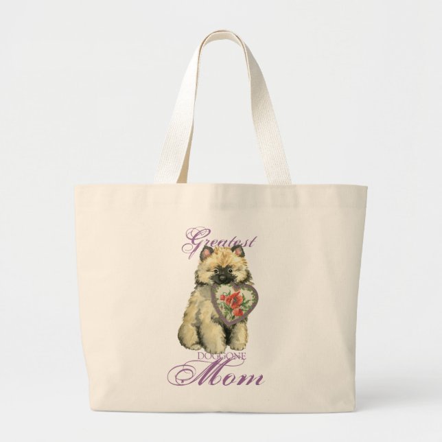 Grand Tote Bag Keeshond Heart Maman (Devant)