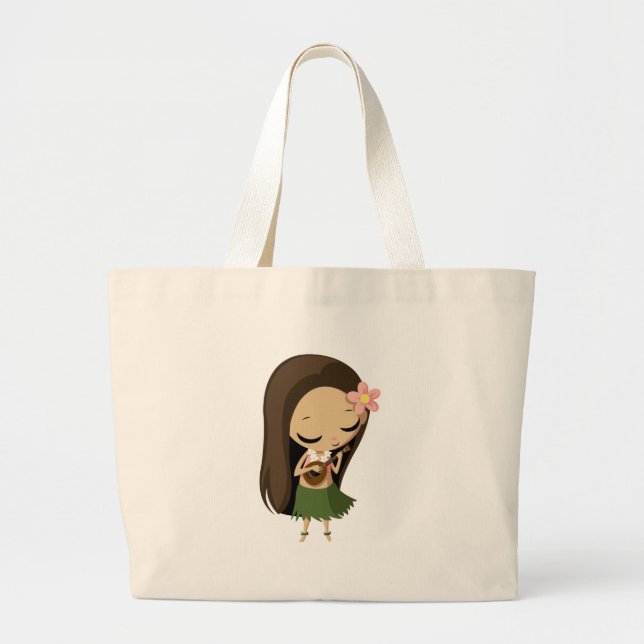 Grand Tote Bag Keilana la fille de danse polynésienne (Devant)