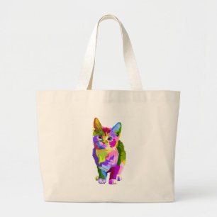 Grand Tote Bag Kitten Abstrait - Customisez votre propre