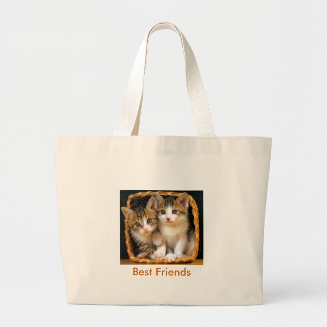 Grand Tote Bag kittens2, meilleurs amis (Devant)