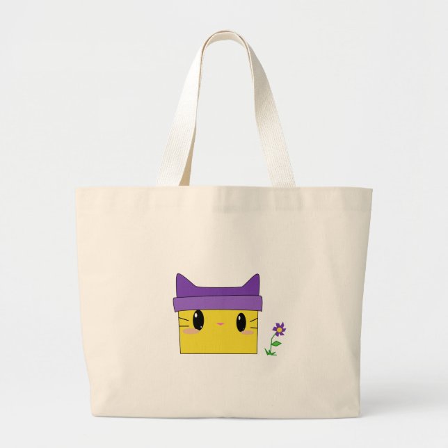 Grand Tote Bag Kitty jaune (Devant)