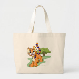 Grand Tote Bag Kougra orange aventureux sur l'île de mystère