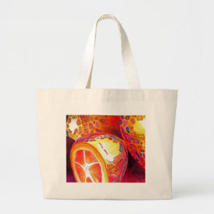 Grand Tote Bag Kumquats agrumes oranges aquarelles fruits art