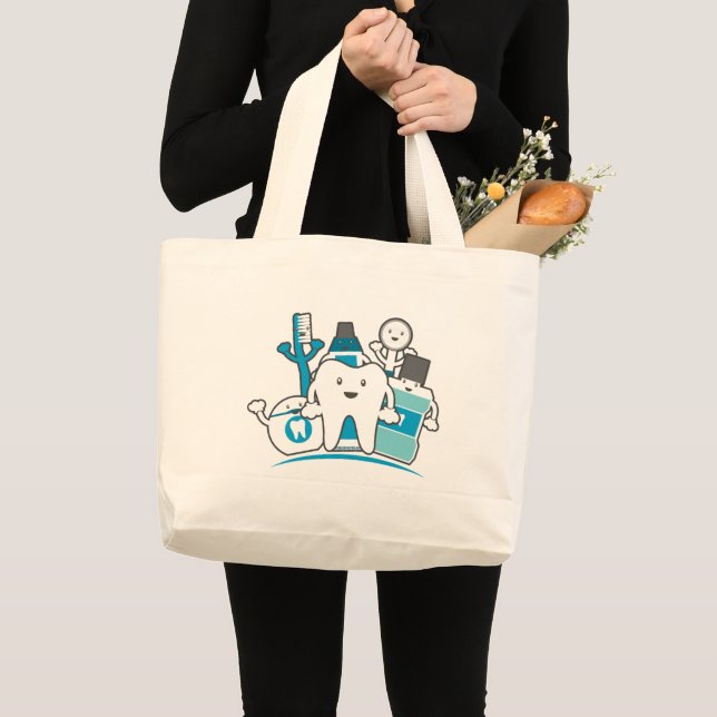 Grand Tote Bag La bande propre de dents (Devant (produit))