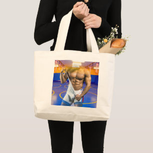 Grand Tote Bag La bosse musculaire de SlipperyJoe's six-pack sall