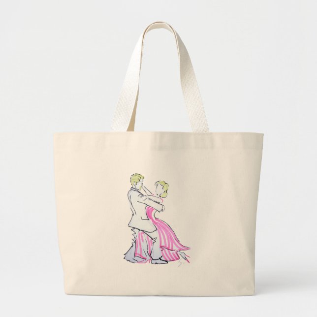 Grand Tote Bag La conception graphique de danseurs de valse (Devant)