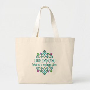 Grand Tote Bag La danse en ligne, un endroit heureux