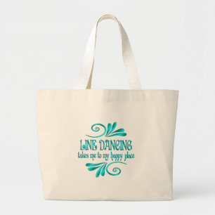 Grand Tote Bag La danse en ligne, un endroit heureux