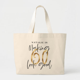 Grand Tote Bag La fabrication le sembler 60 du bon anniversaire
