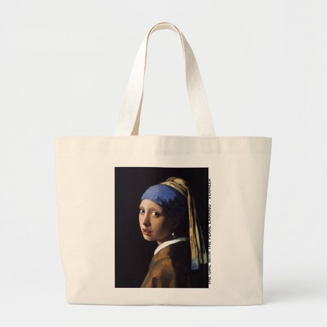 Grand Tote Bag La Fille Avec Le Vermeer De La Perle (Devant)