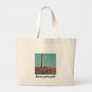 Grand Tote Bag La Lune et une tour : Aberystwyth