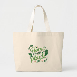 Grand Tote Bag La maison où sont mes Plantes