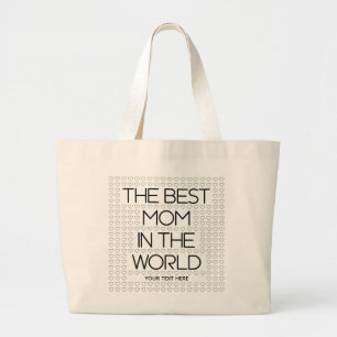 Grand Tote Bag La Meilleure Maman Du Monde Citation Personnalisée