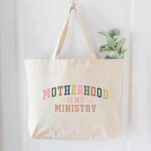 Grand Tote Bag La Mère Est Mon Ministère Chrétien Mères Foi