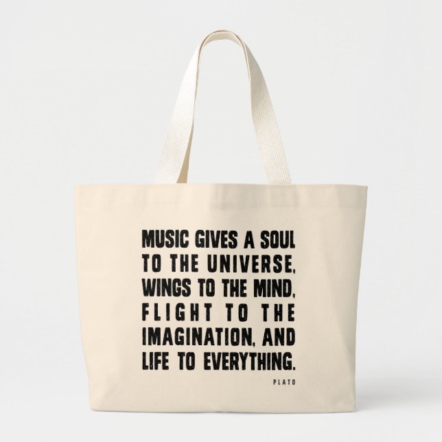 Grand Tote Bag La musique donne une âme à l'univers (Devant)