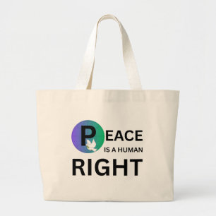 Grand Tote Bag La paix est un droit humain   Symbole de colombe e