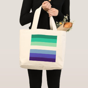 Grand Tote Bag La palette de drapeau des hommes gays trans-inclus